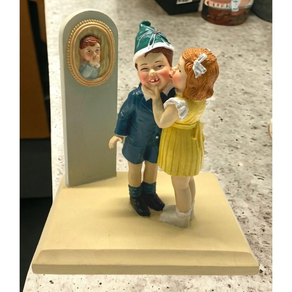 Birthday Kiss Figurine Francis Tipton Hunter Saturday Evening Post Cover Vtg